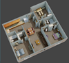 3 Bed 2 Bath 1050 sq. Ft.